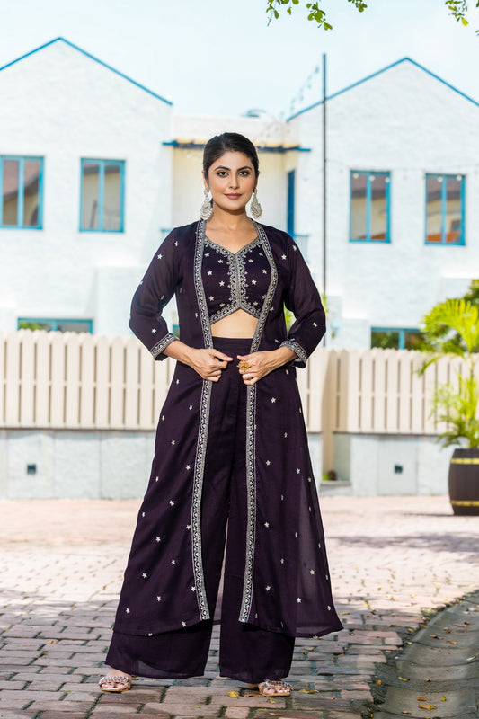 Embroidered Ready to Wear Pajama & Choli with Coti