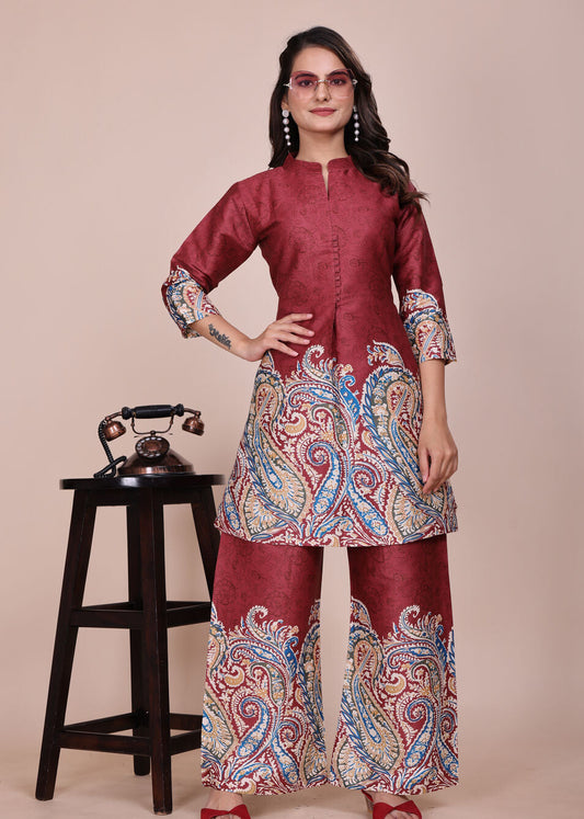 Floral Printed Tunic With Palazzo