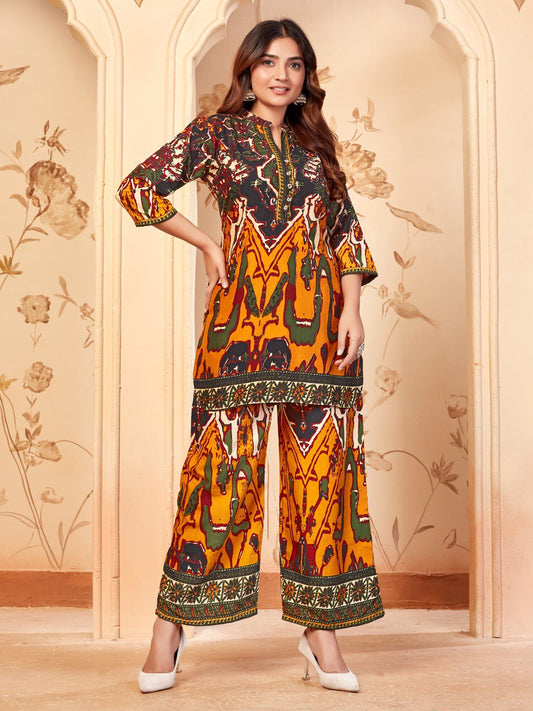 Ethnic Motifs Multi Printed V-Neck Kurti
