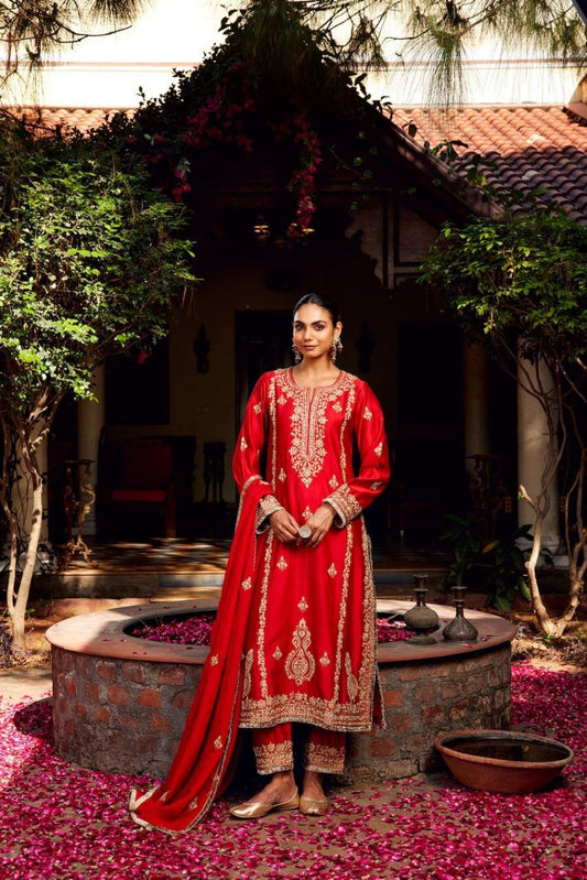 Indoori Silk Chanderi lined with mul mul and Salwar Set