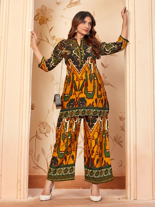 Ethnic Motifs Multi Printed V-Neck Kurti